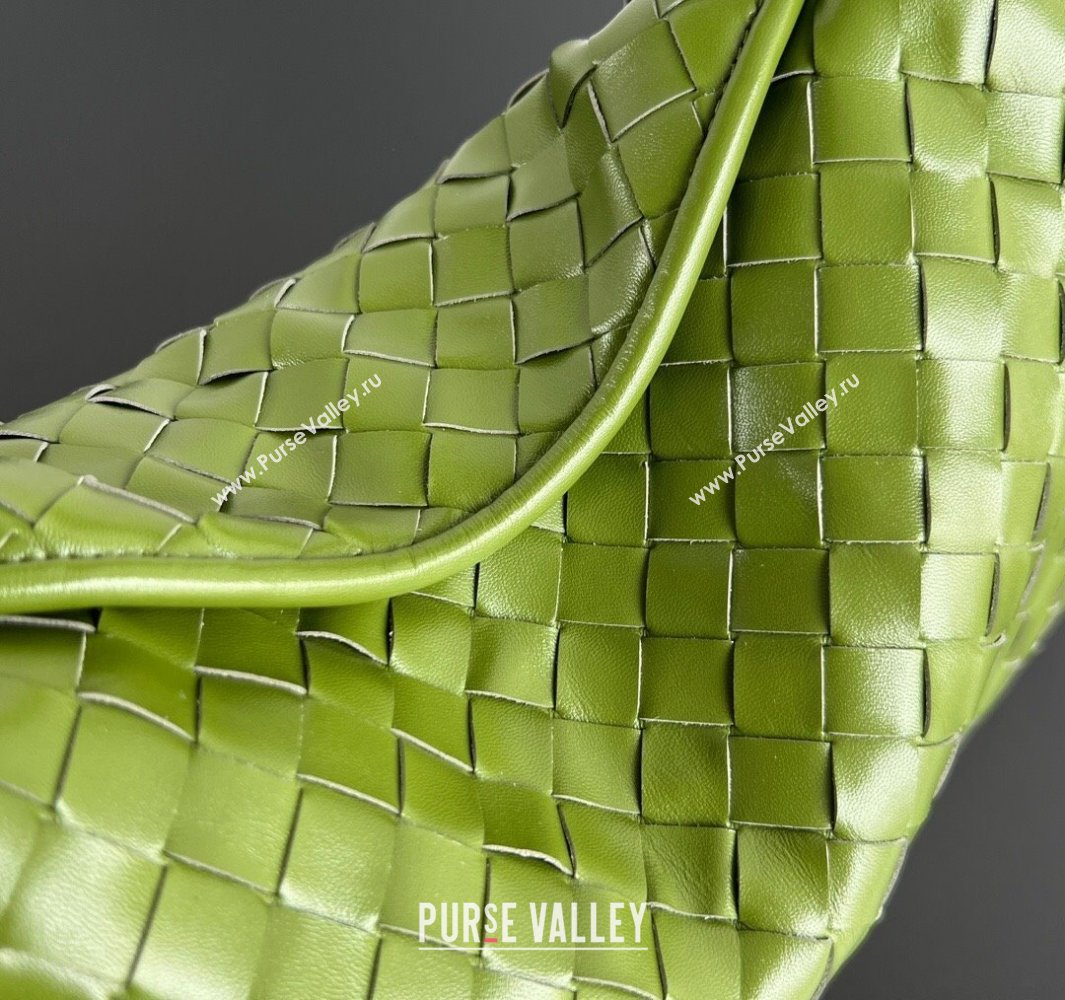 Bottega Veneta Hop Small Hobo Bag in Intrecciato Leather Matcha Green 2025 796262 (WT-250519041)