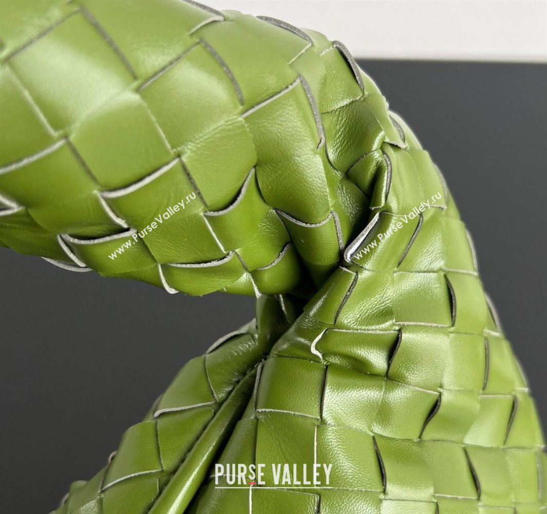 Bottega Veneta Hop Small Hobo Bag in Intrecciato Leather Matcha Green 2025 796262 (WT-250519041)