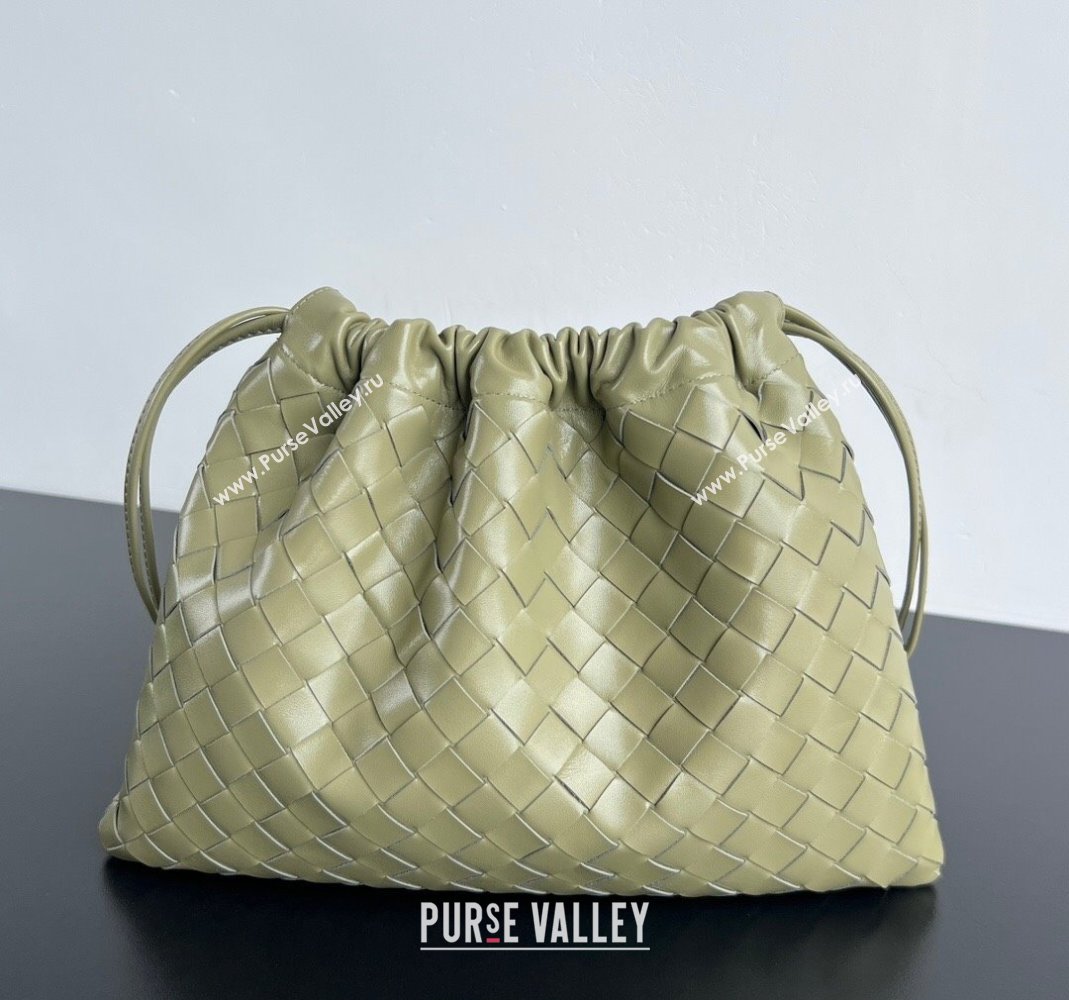 Bottega Veneta Medium Dustbag in Intrecciato Leather 796728 Travertine Green 2025 ( WT-250519005)
