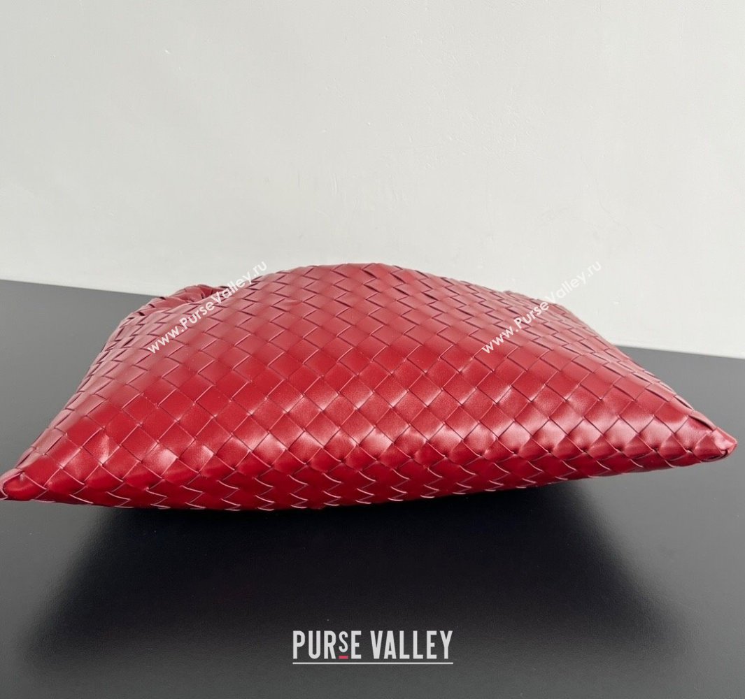 Bottega Veneta Hop Small Hobo Bag in Intrecciato Leather Heart Red 2025 796262 (WT-250519043)