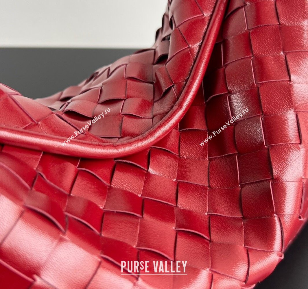 Bottega Veneta Hop Small Hobo Bag in Intrecciato Leather Heart Red 2025 796262 (WT-250519043)
