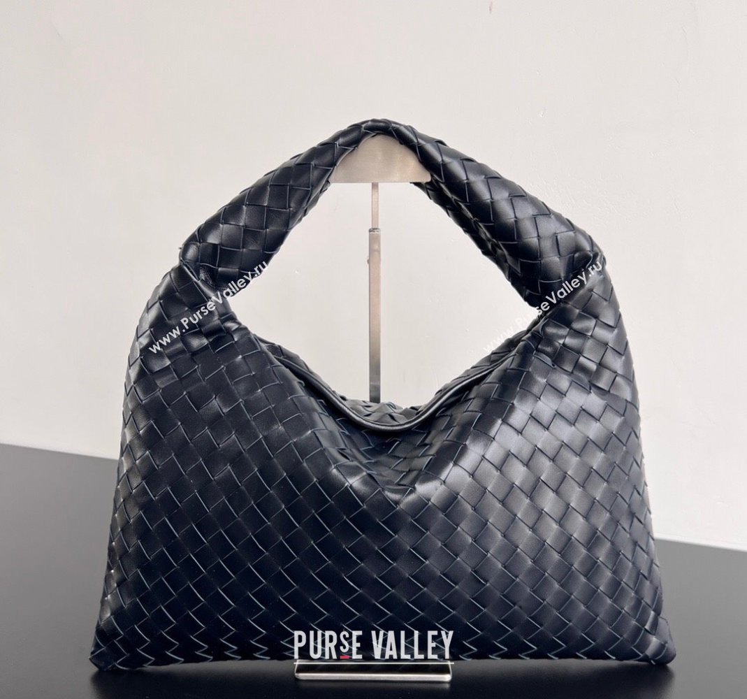 Bottega Veneta Hop Small Hobo Bag in Intrecciato Leather Shadow Blue 2025 796262 (WT-250519044)