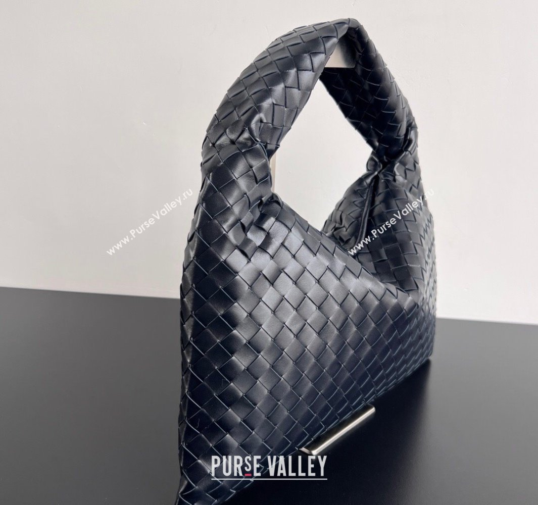 Bottega Veneta Hop Small Hobo Bag in Intrecciato Leather Shadow Blue 2025 796262 (WT-250519044)