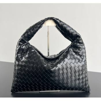 Bottega Veneta Hop Small Hobo Bag in Intrecciato Leather Black 2025 796262 (WT-250519045)