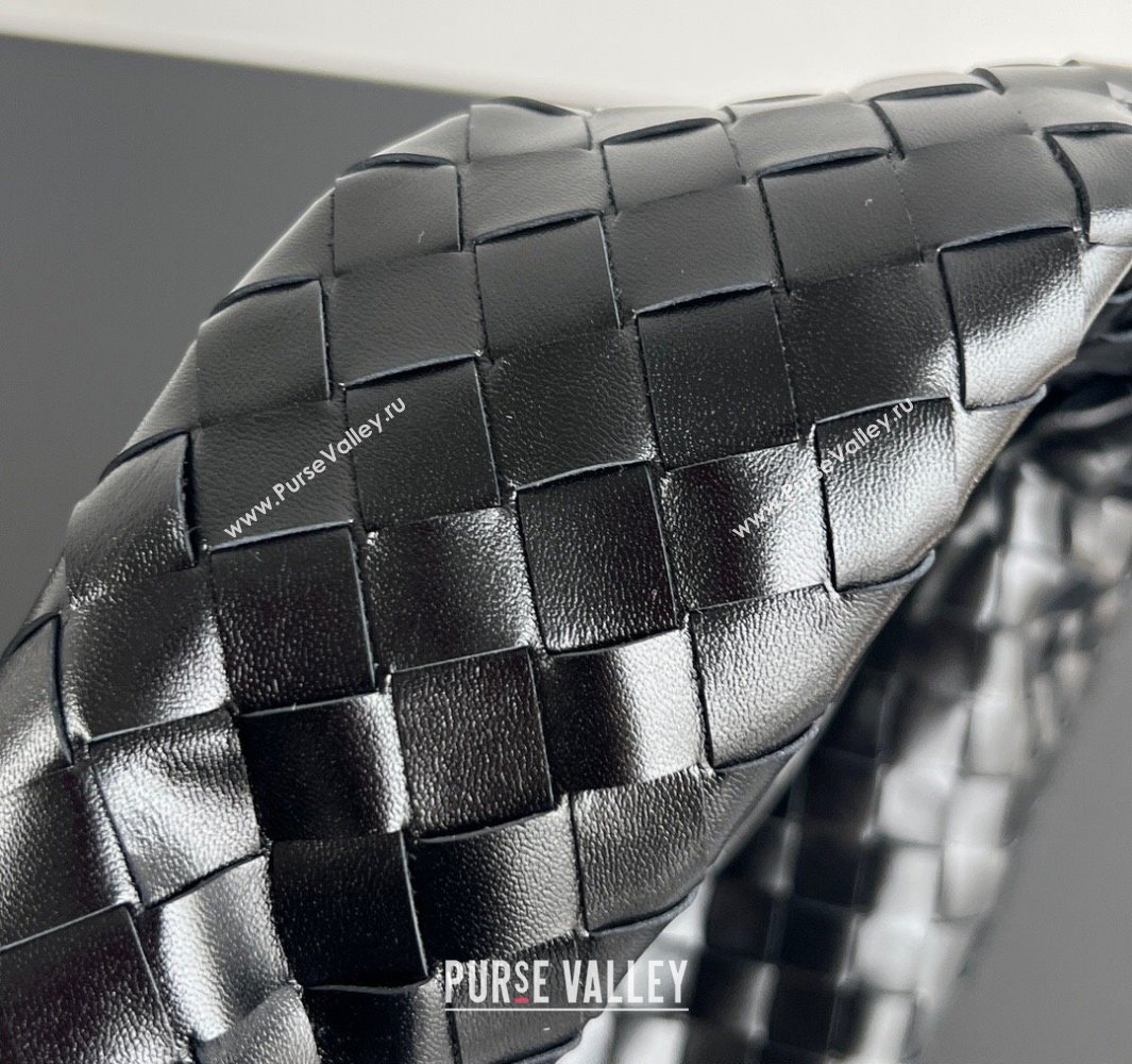 Bottega Veneta Hop Small Hobo Bag in Intrecciato Leather Black 2025 796262 (WT-250519045)
