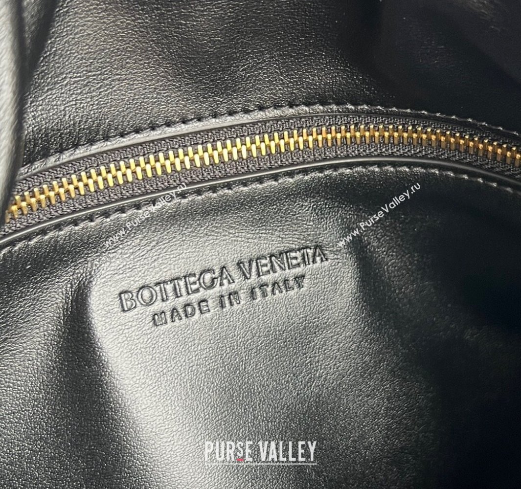Bottega Veneta Hop Small Hobo Bag in Intrecciato Leather Black 2025 796262 (WT-250519045)