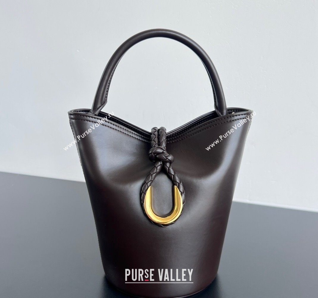 Bottega Veneta Small Liberta Bucket Bag in Smooth Leather 815244 Fondant Brown 2025 (WT-250519046)