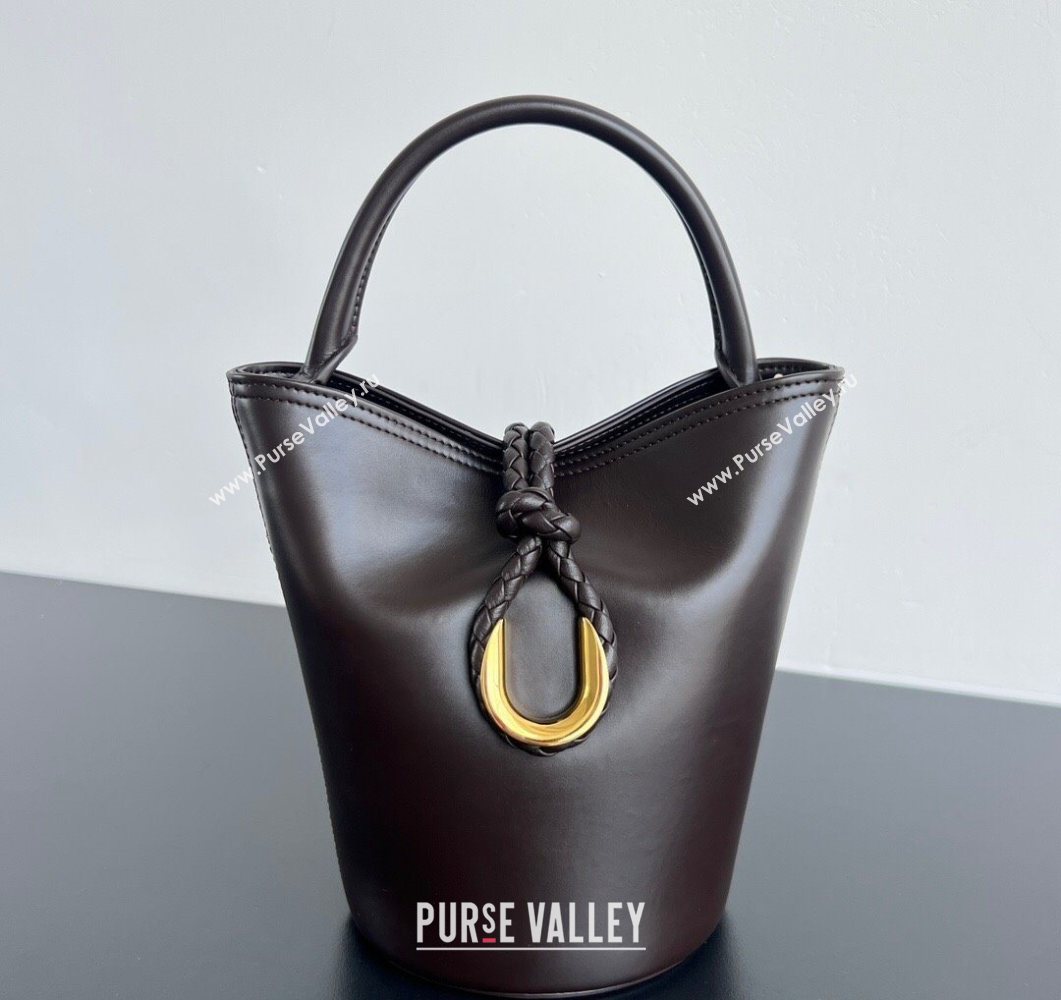 Bottega Veneta Small Liberta Bucket Bag in Smooth Leather 815244 Fondant Brown 2025 (WT-250624063)