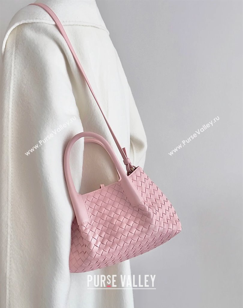 Bottega Veneta Small Pinacoteca Tote Bag in Intrecciato Leather Rose Pink 2025 819004 (WT-250519048)