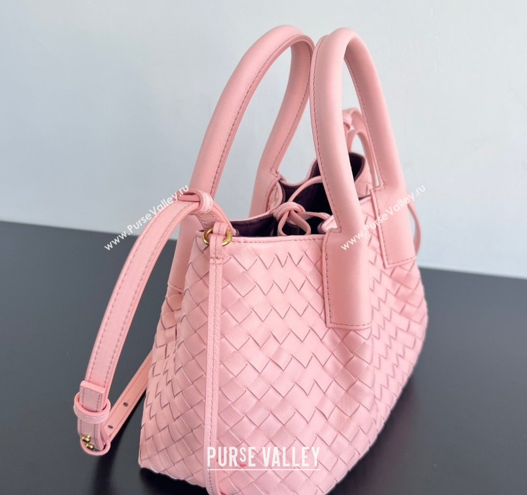 Bottega Veneta Small Pinacoteca Tote Bag in Intrecciato Leather Rose Pink 2025 819004 (WT-250519048)