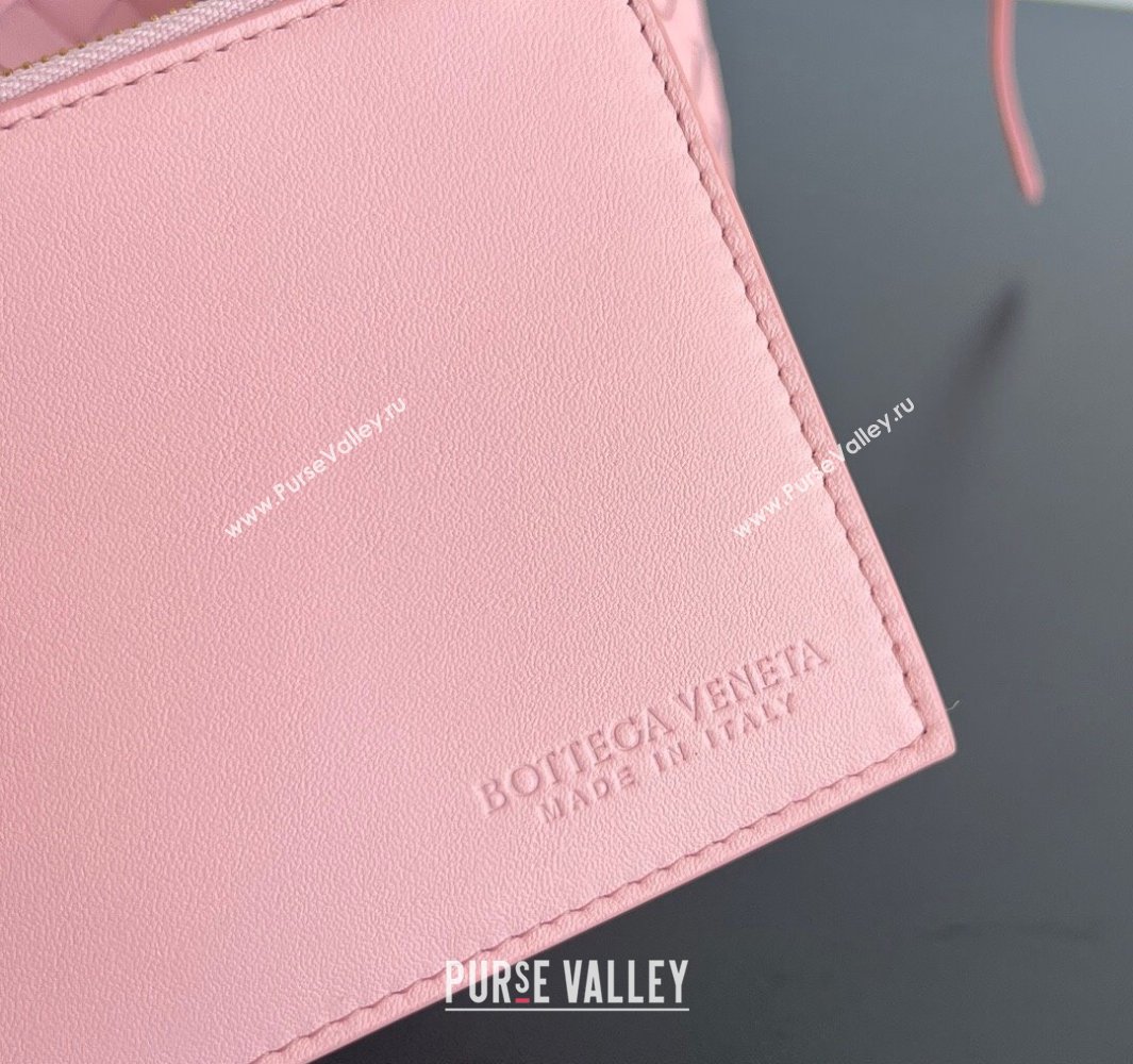 Bottega Veneta Small Pinacoteca Tote Bag in Intrecciato Leather Rose Pink 2025 819004 (WT-250519048)