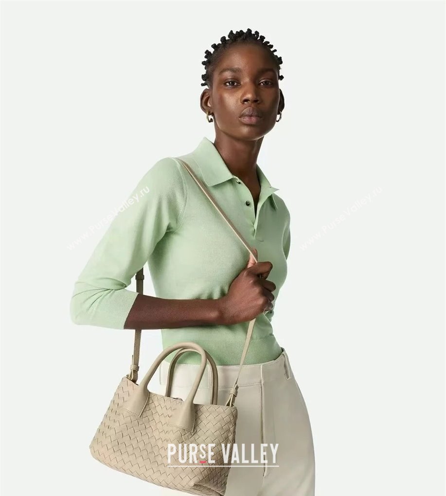 Bottega Veneta Small Pinacoteca Tote Bag in Intrecciato Leather Ecru Beige 2025 819004 (WT-250519049)