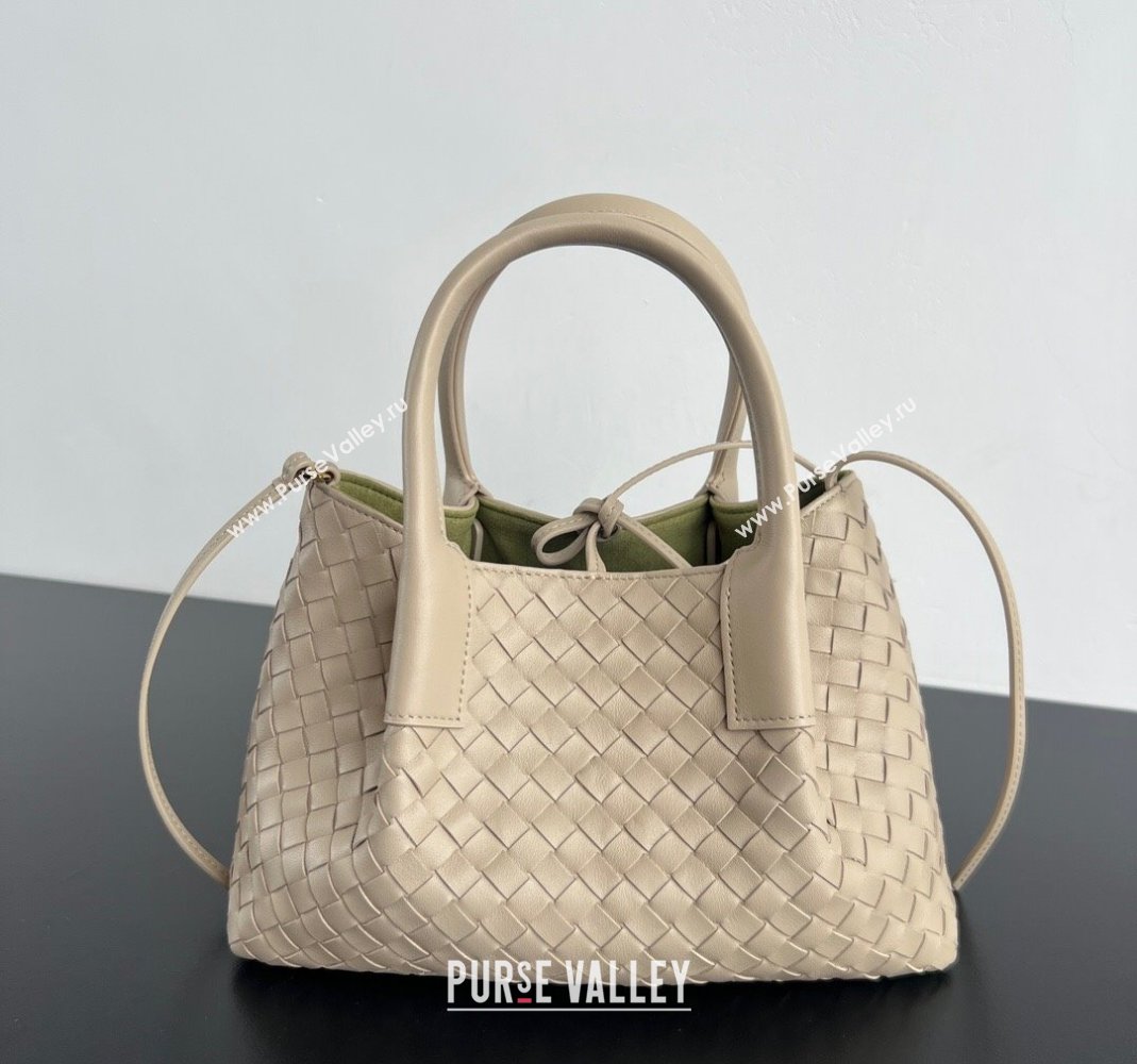 Bottega Veneta Small Pinacoteca Tote Bag in Intrecciato Leather Ecru Beige 2025 819004 (WT-250519049)