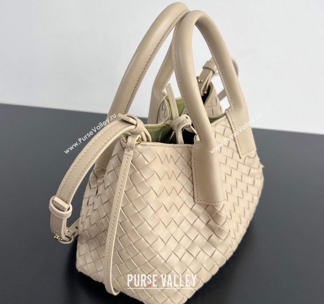 Bottega Veneta Small Pinacoteca Tote Bag in Intrecciato Leather Ecru Beige 2025 819004 (WT-250519049)