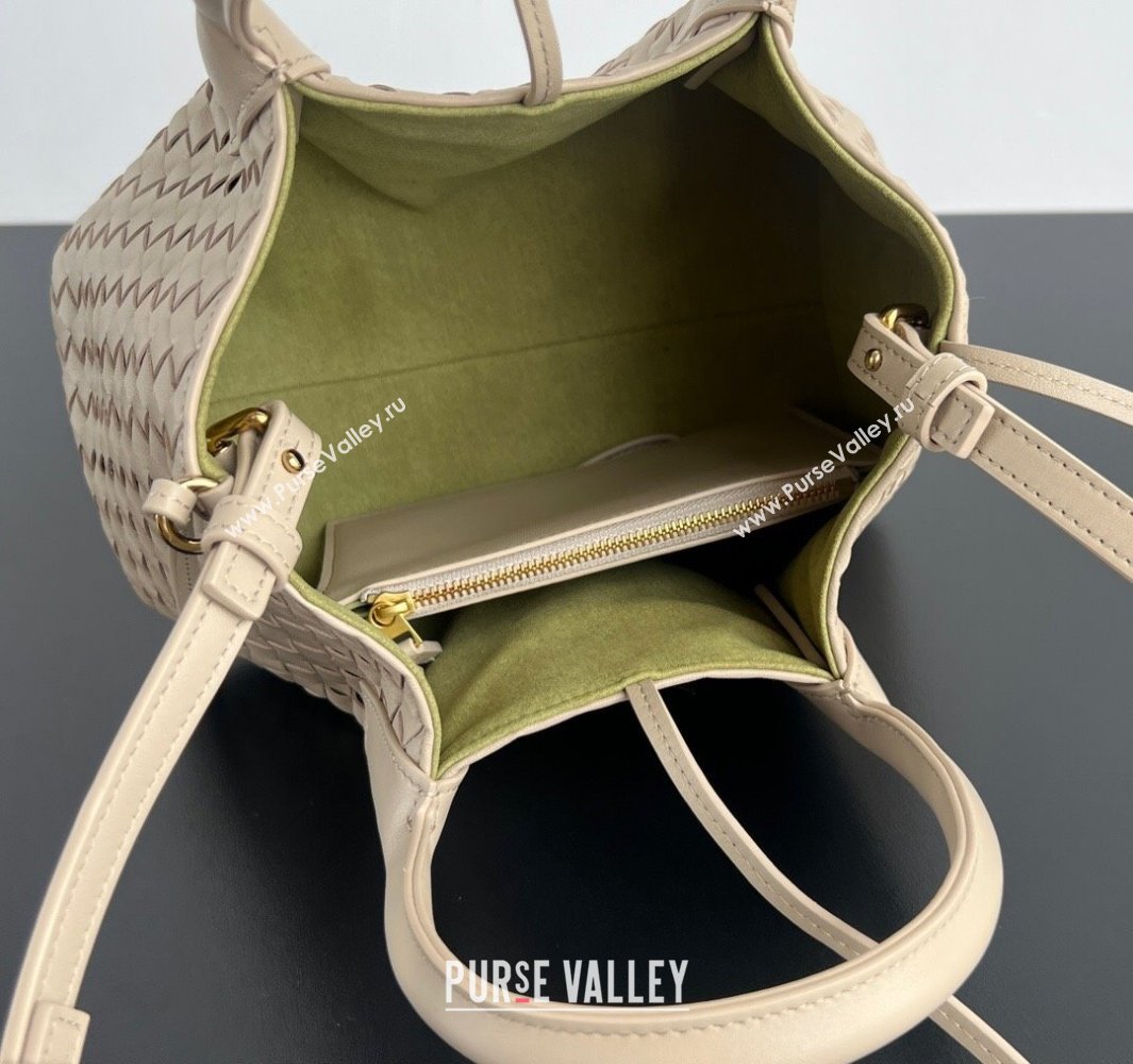 Bottega Veneta Small Pinacoteca Tote Bag in Intrecciato Leather Ecru Beige 2025 819004 (WT-250519049)