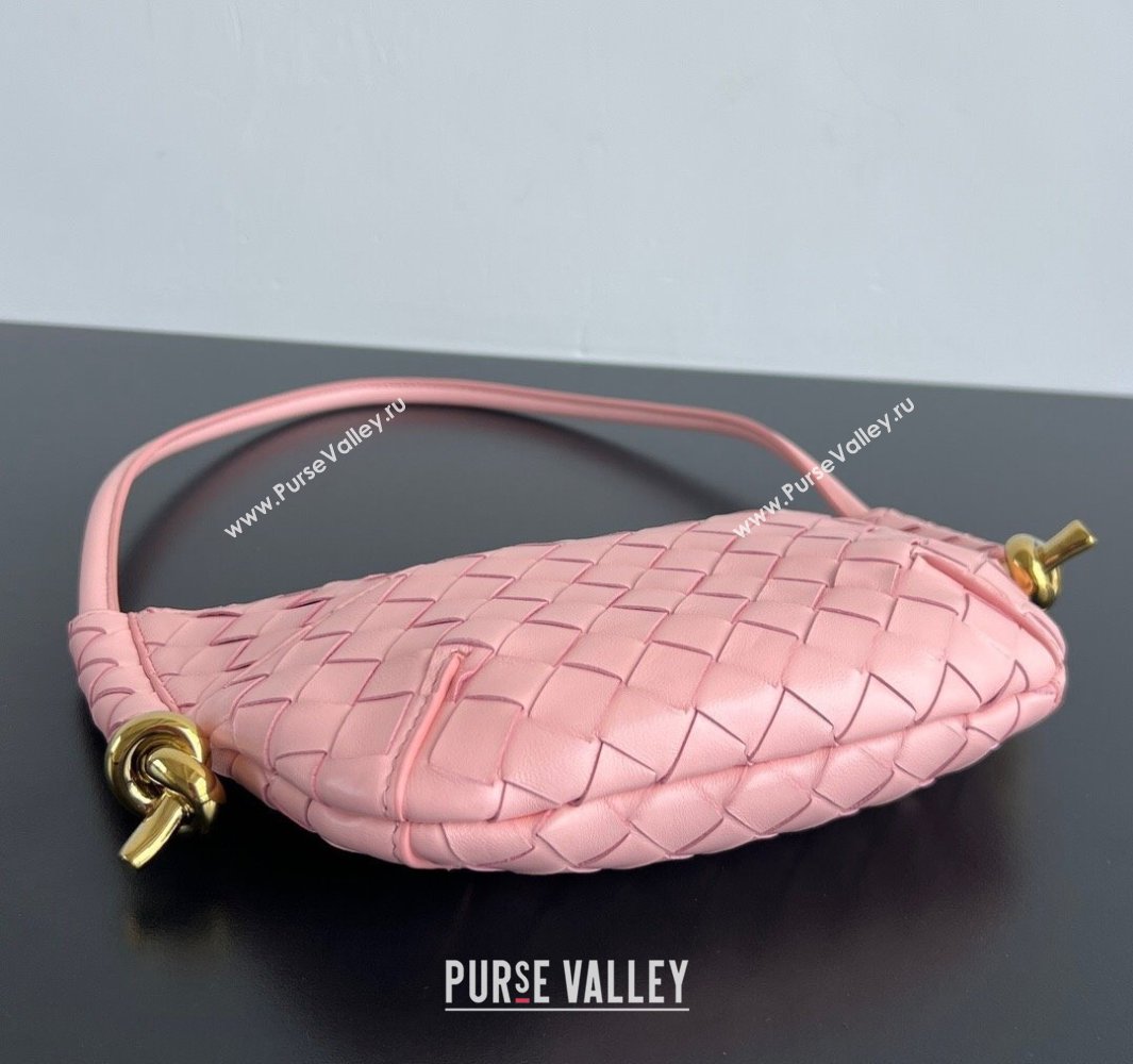 Bottega Veneta Mini Solstice Shoulder Bag in Intrecciato Leather Rose Pink 2025 796378 (WT-250519050)