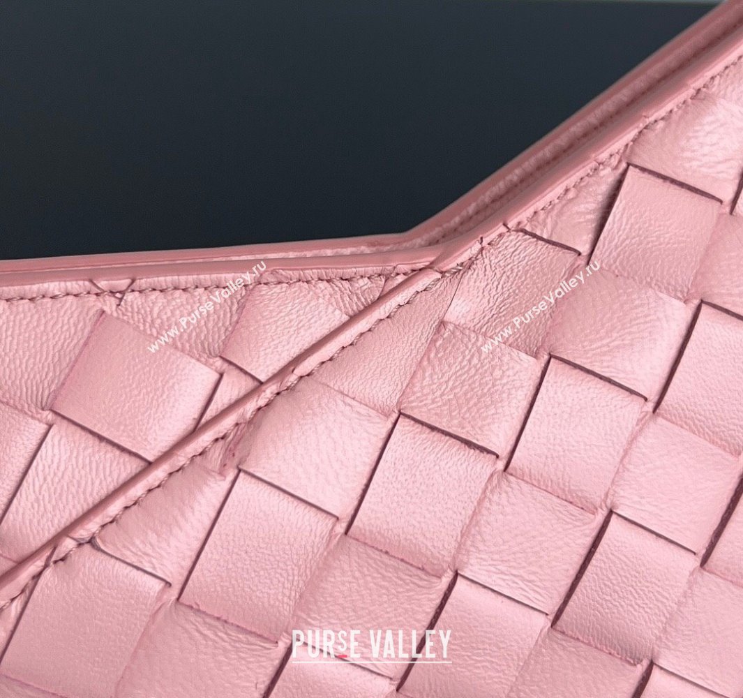 Bottega Veneta Mini Solstice Shoulder Bag in Intrecciato Leather Rose Pink 2025 796378 (WT-250519050)