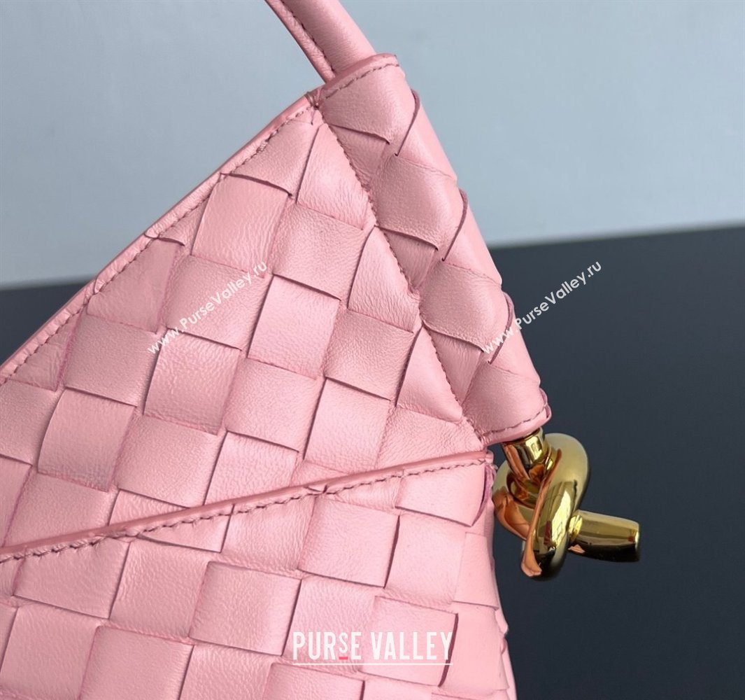 Bottega Veneta Mini Solstice Shoulder Bag in Intrecciato Leather Rose Pink 2025 796378 (WT-250519050)