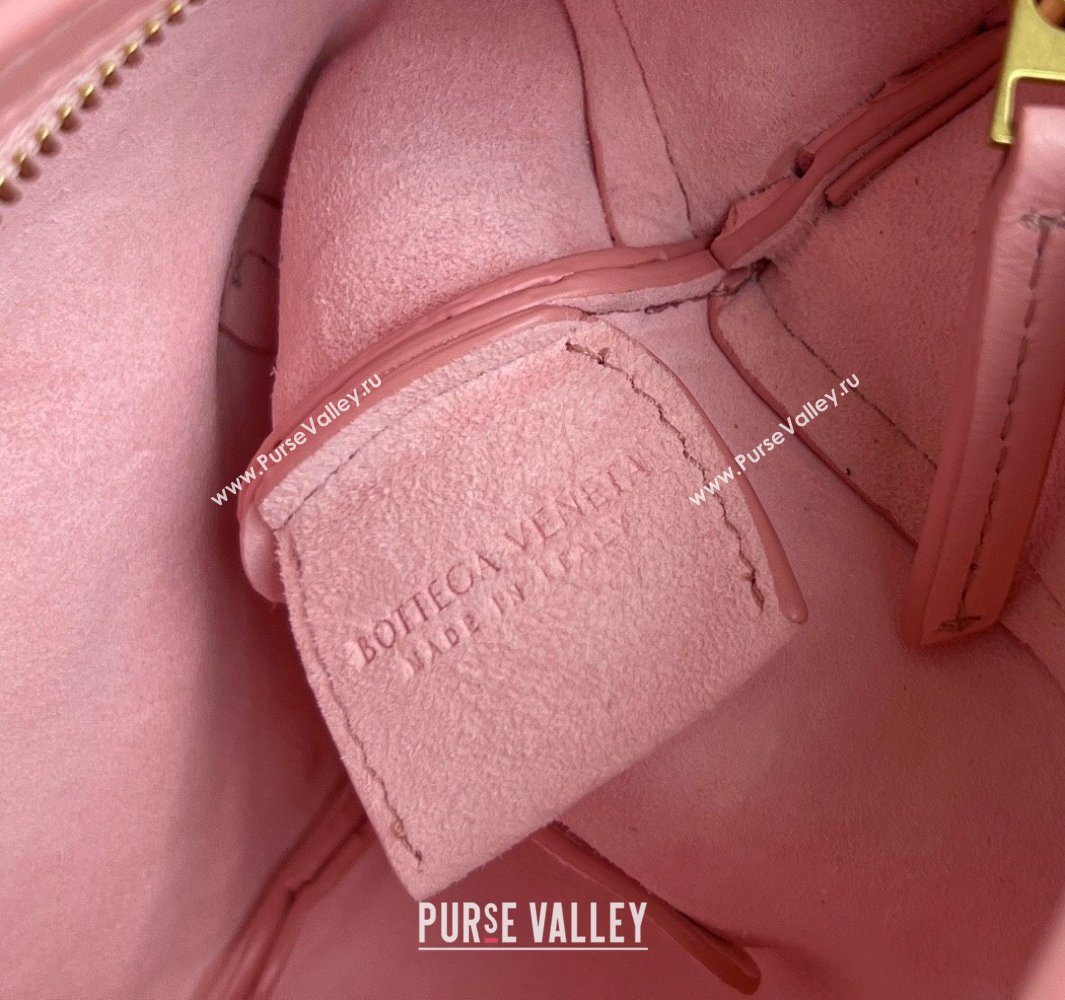 Bottega Veneta Mini Solstice Shoulder Bag in Intrecciato Leather Rose Pink 2025 796378 (WT-250519050)