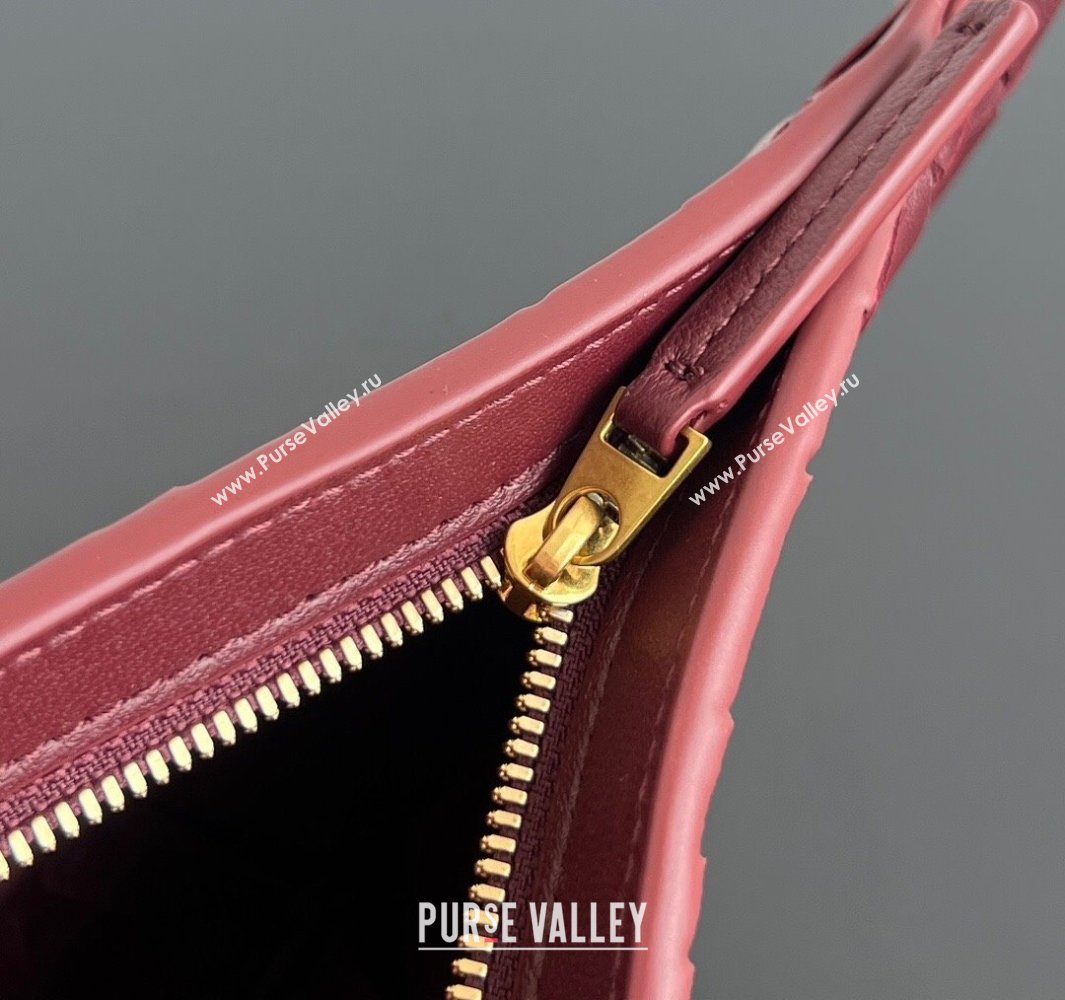 Bottega Veneta Mini Solstice Shoulder Bag in Intrecciato Leather Barolo Red 2025 796378 (WT-250519051)