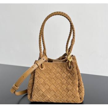 Bottega Veneta Small Parachute Shoulder Bag in Intrecciato Suede 796569 Brown 2025 (WT-250519056)