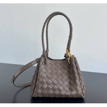 Bottega Veneta Small Parachute Shoulder Bag in Intrecciato Leather 796569 Grey 2025 (WT-250519058)