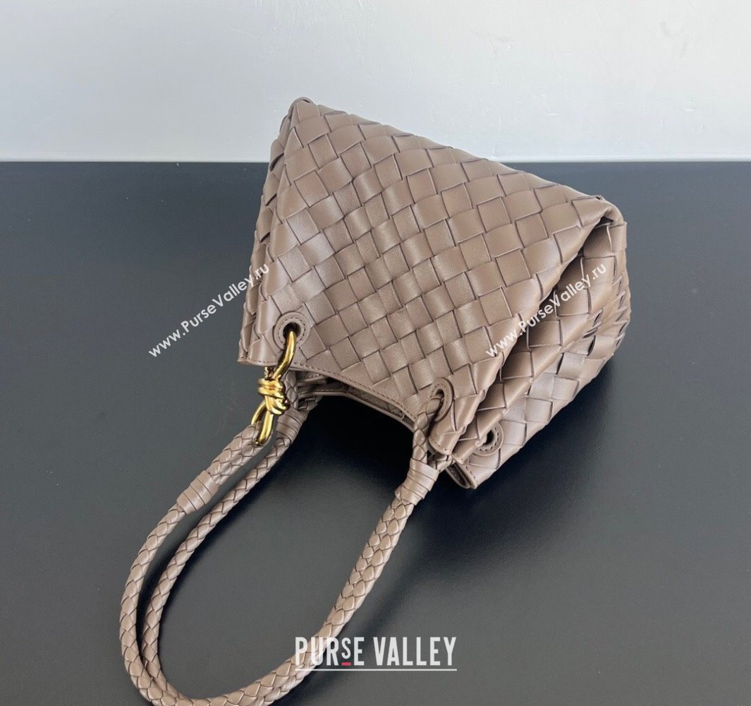Bottega Veneta Small Parachute Shoulder Bag in Intrecciato Leather 796569 Grey 2025 (WT-250519058)