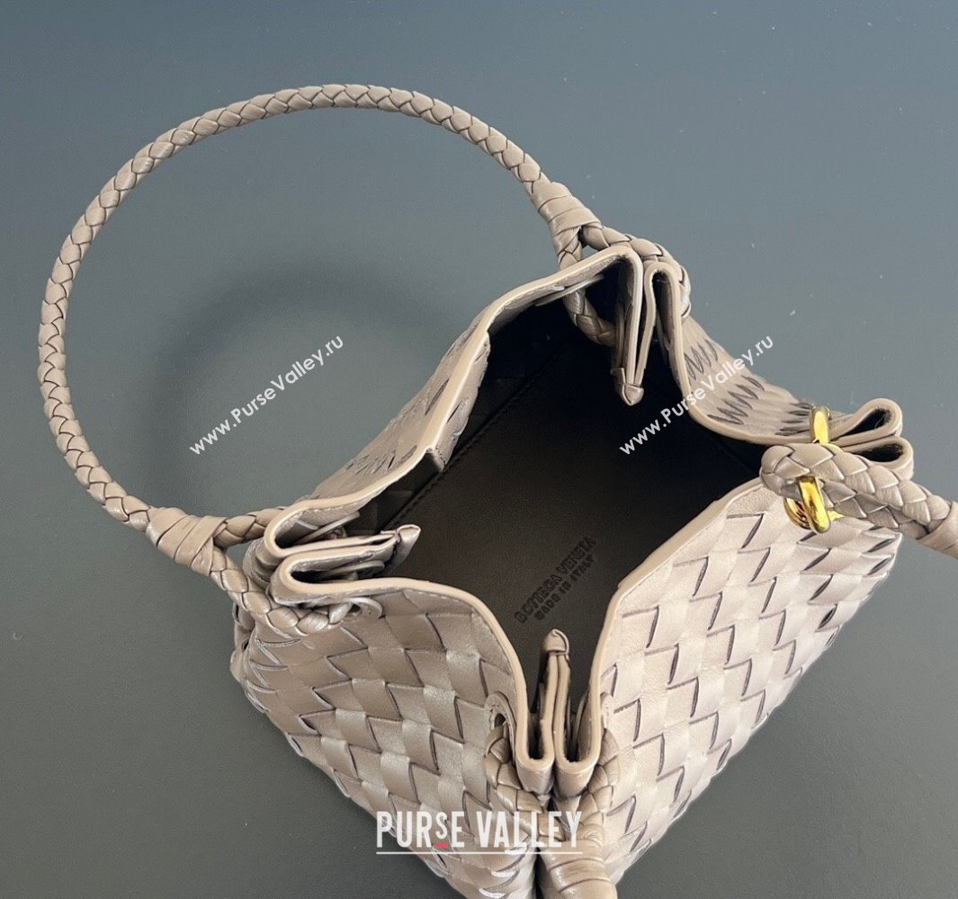 Bottega Veneta Small Parachute Shoulder Bag in Intrecciato Leather 796569 Grey 2025 (WT-250519058)