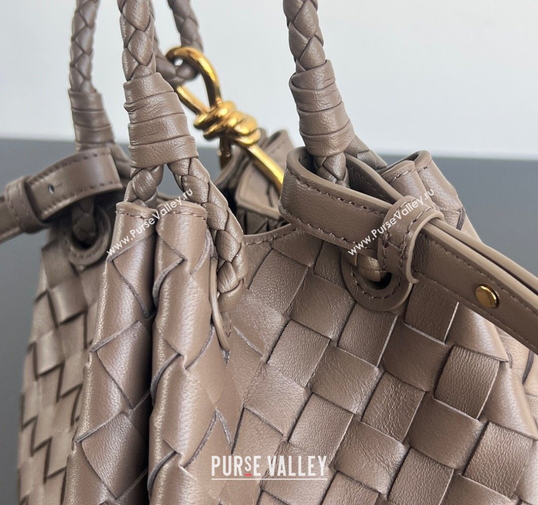 Bottega Veneta Small Parachute Shoulder Bag in Intrecciato Leather 796569 Grey 2025 (WT-250519058)