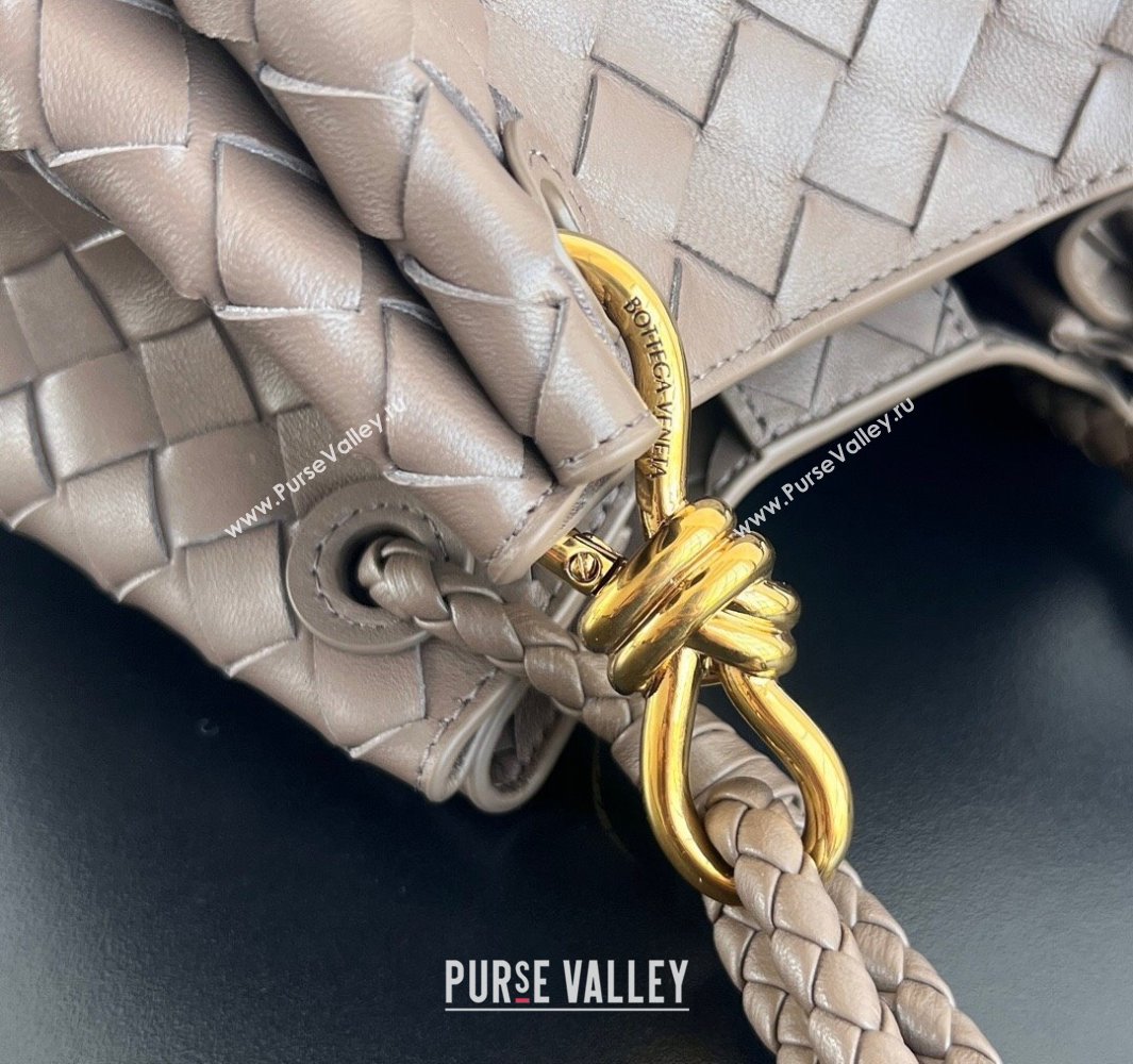 Bottega Veneta Small Parachute Shoulder Bag in Intrecciato Leather 796569 Grey 2025 (WT-250519058)