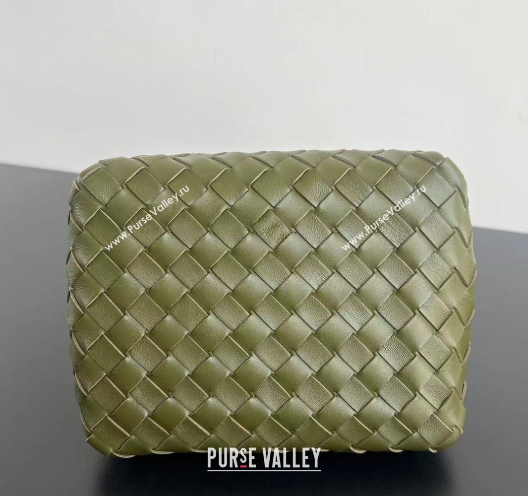 Bottega Veneta Small Parachute Shoulder Bag in Intrecciato Leather 796569 Khaki Green 2025 (WT-250519059)