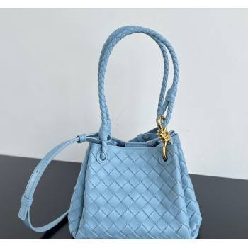 Bottega Veneta Small Parachute Shoulder Bag in Intrecciato Leather 796569 Ice Blue 2025 (WT-250519060)
