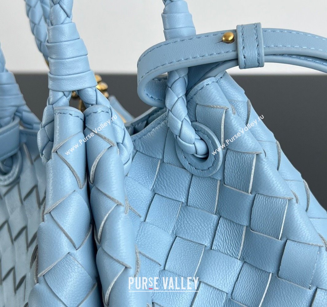 Bottega Veneta Small Parachute Shoulder Bag in Intrecciato Leather 796569 Ice Blue 2025 (WT-250519060)