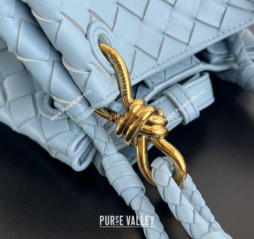 Bottega Veneta Small Parachute Shoulder Bag in Intrecciato Leather 796569 Ice Blue 2025 (WT-250519060)