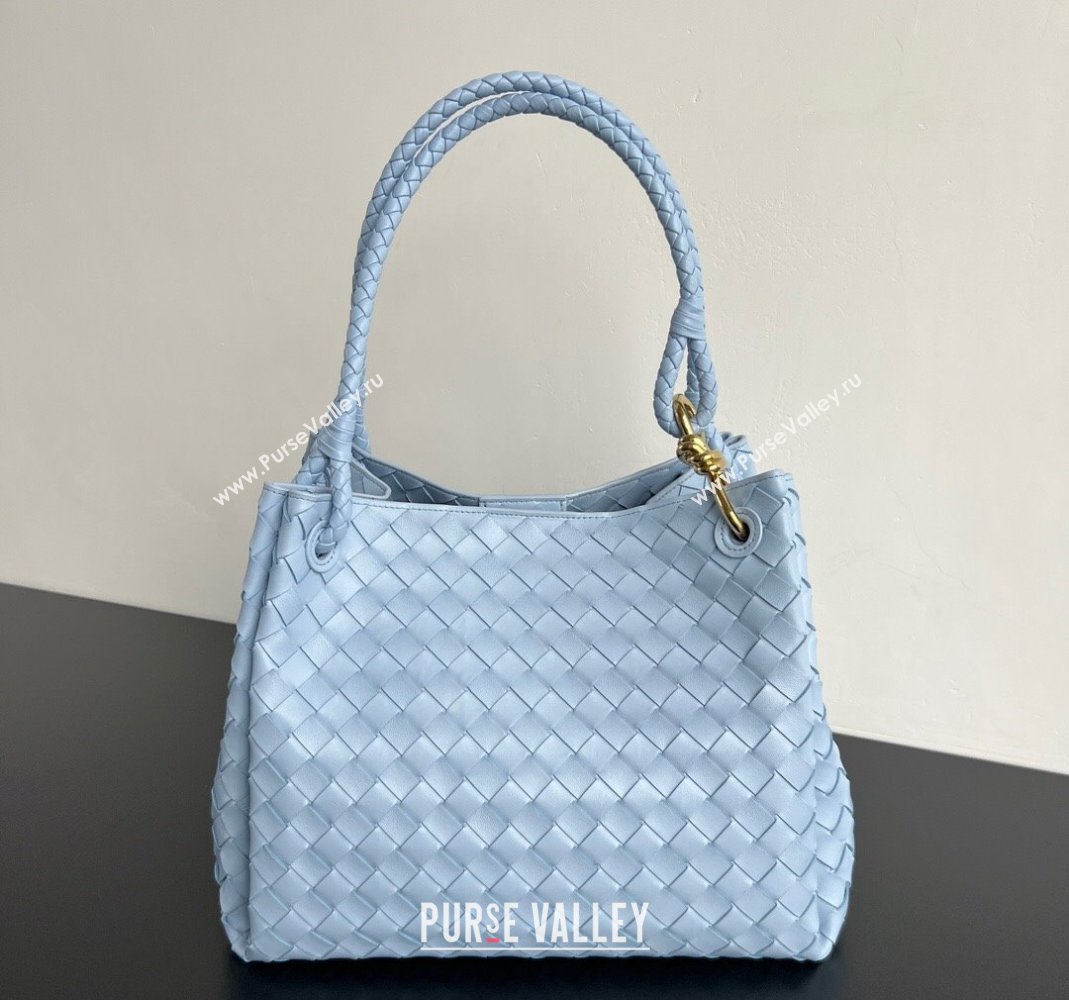 Bottega Veneta Large Parachute Shoulder Bag in Intrecciato Leather 796571 Ice Blue 2025 (WT-250519061)