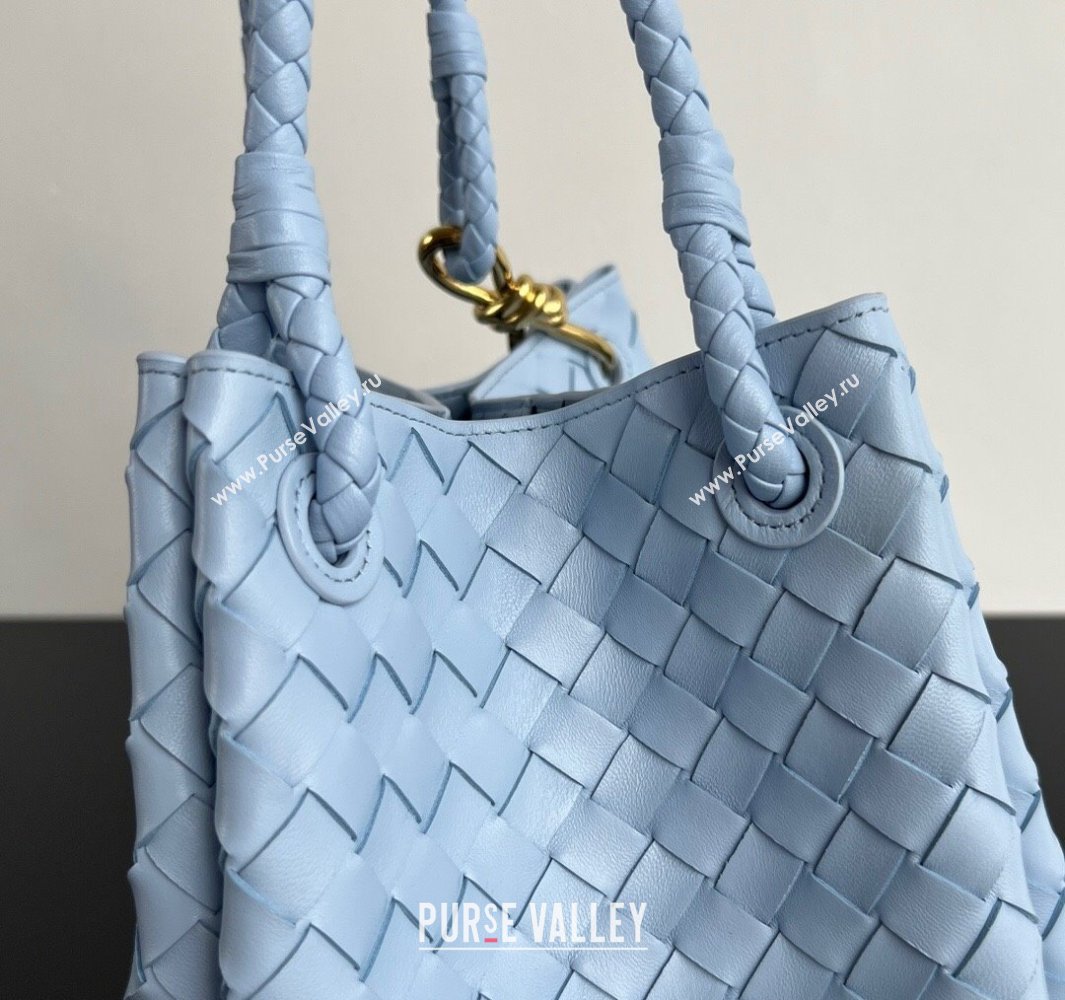 Bottega Veneta Large Parachute Shoulder Bag in Intrecciato Leather 796571 Ice Blue 2025 (WT-250519061)