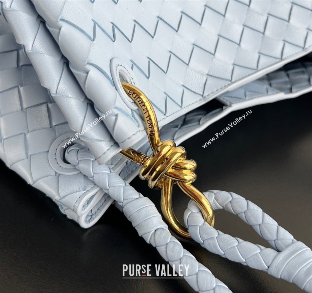 Bottega Veneta Large Parachute Shoulder Bag in Intrecciato Leather 796571 Ice Blue 2025 (WT-250519061)