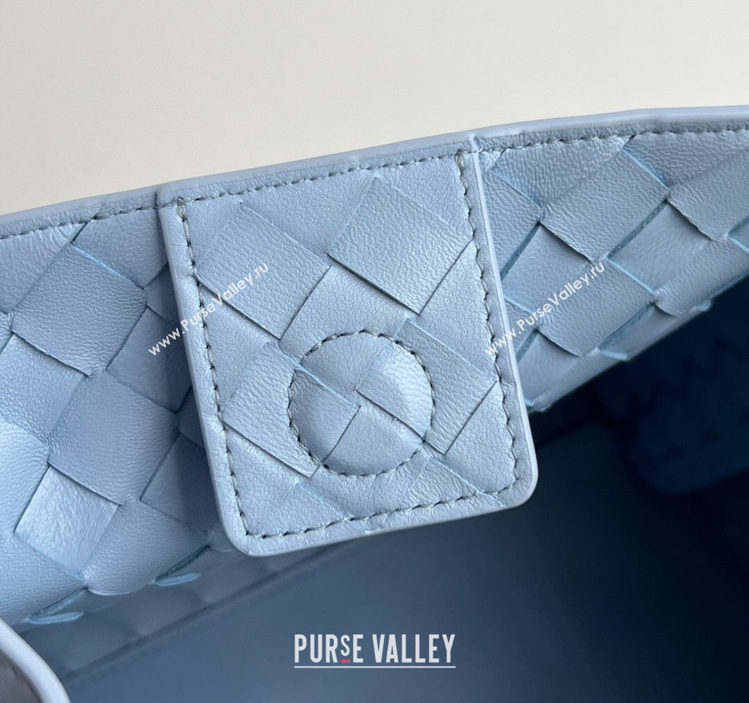 Bottega Veneta Large Parachute Shoulder Bag in Intrecciato Leather 796571 Ice Blue 2025 (WT-250519061)
