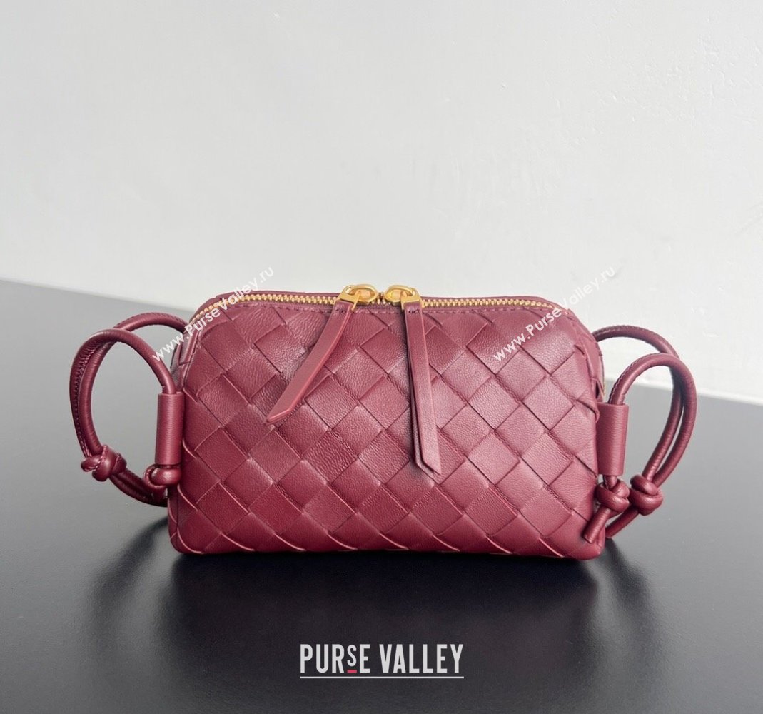 Bottega Veneta Intrecciato Leather Concert Pouch Mini bag Sapele Red 2 2025 794258 (WT-250519068)