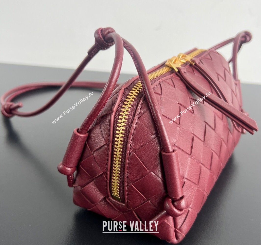Bottega Veneta Intrecciato Leather Concert Pouch Mini bag Sapele Red 2 2025 794258 (WT-250519068)