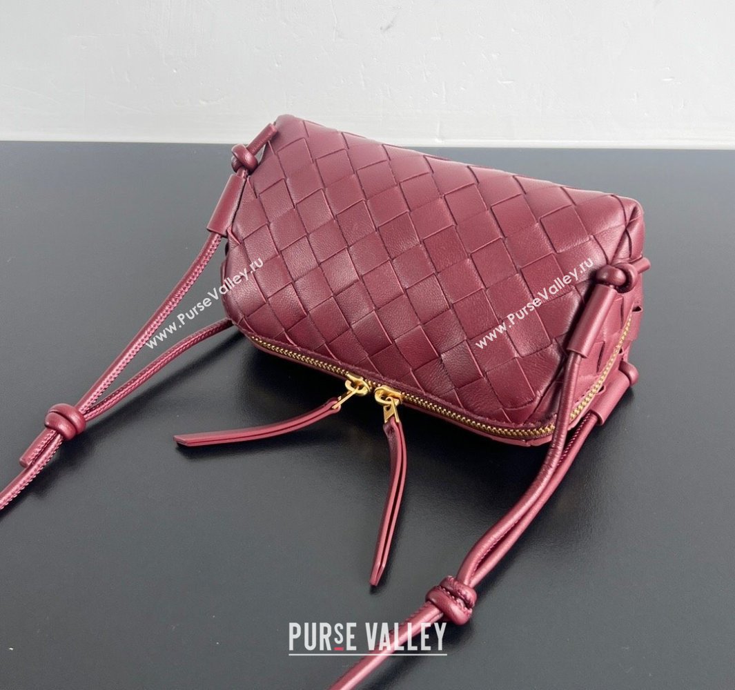 Bottega Veneta Intrecciato Leather Concert Pouch Mini bag Sapele Red 2 2025 794258 (WT-250519068)
