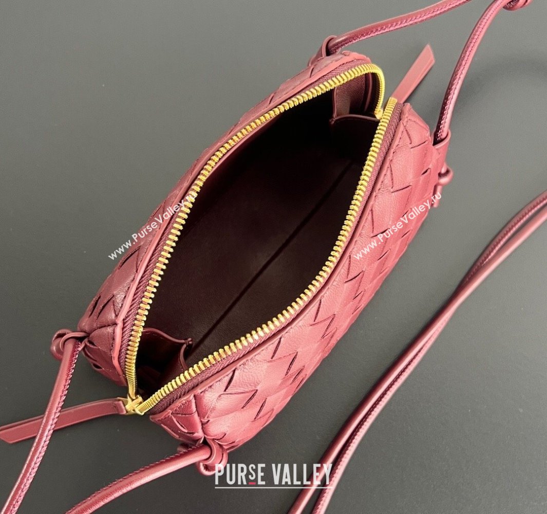 Bottega Veneta Intrecciato Leather Concert Pouch Mini bag Sapele Red 2 2025 794258 (WT-250519068)