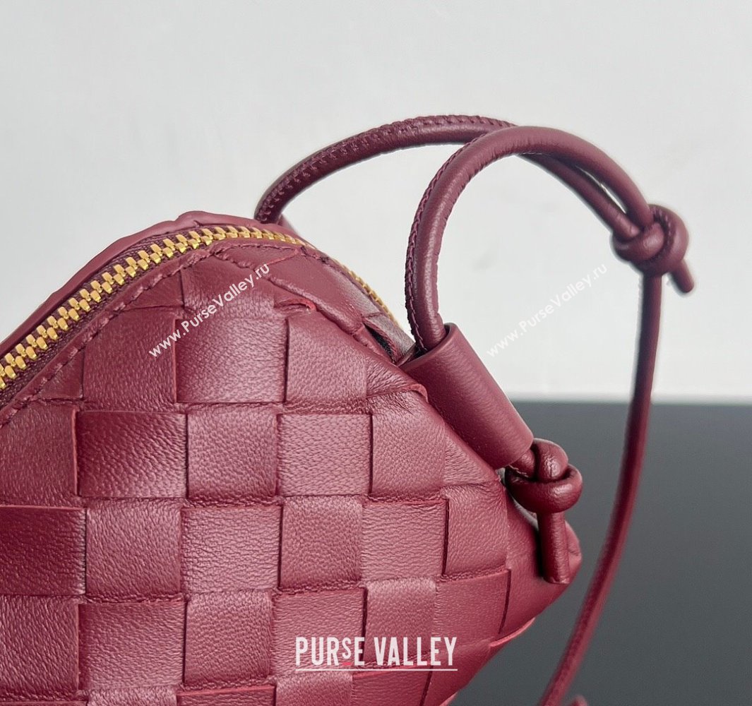 Bottega Veneta Intrecciato Leather Concert Pouch Mini bag Sapele Red 2 2025 794258 (WT-250519068)