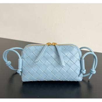 Bottega Veneta Intrecciato Leather Concert Pouch Mini bag Ice Blue 2025 794258 (WT-250519070)