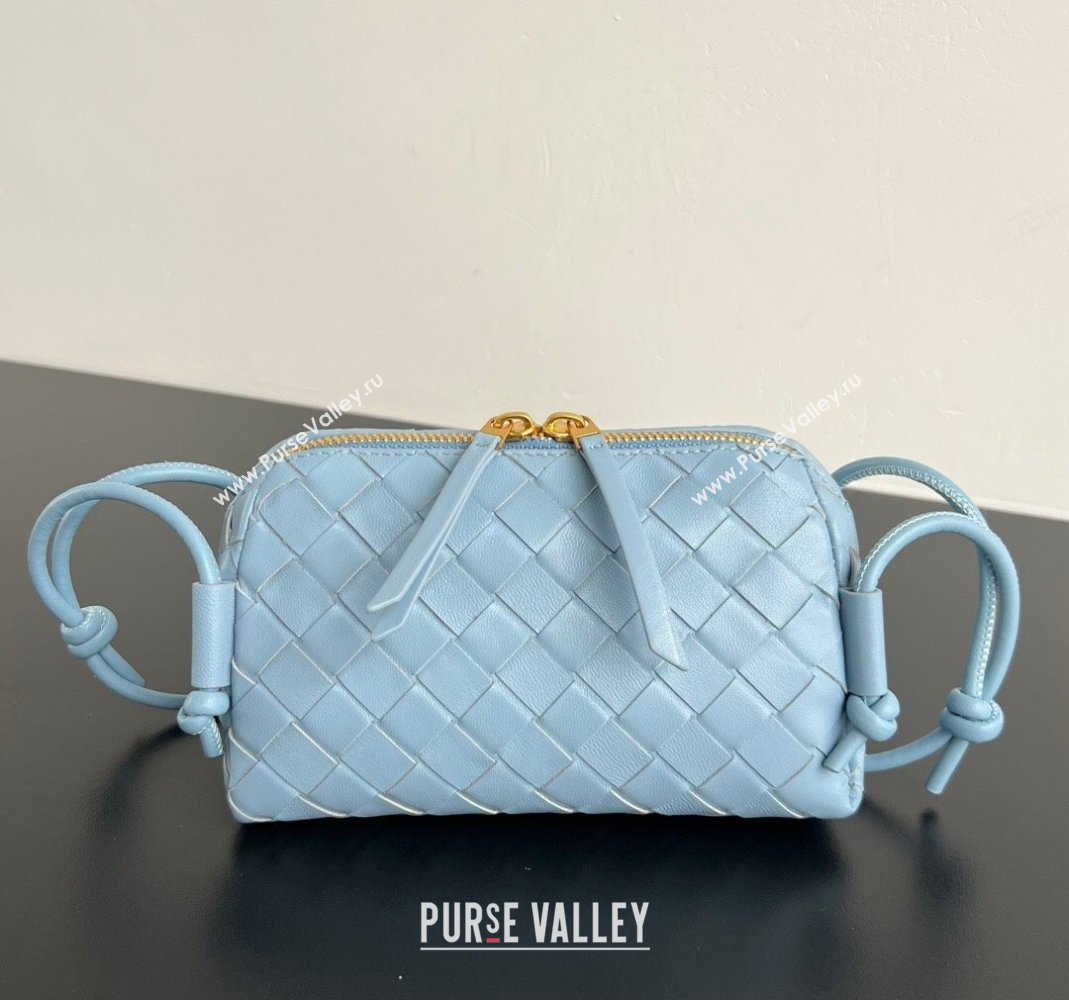 Bottega Veneta Intrecciato Leather Concert Pouch Mini bag Ice Blue 2025 794258 (WT-250519070)