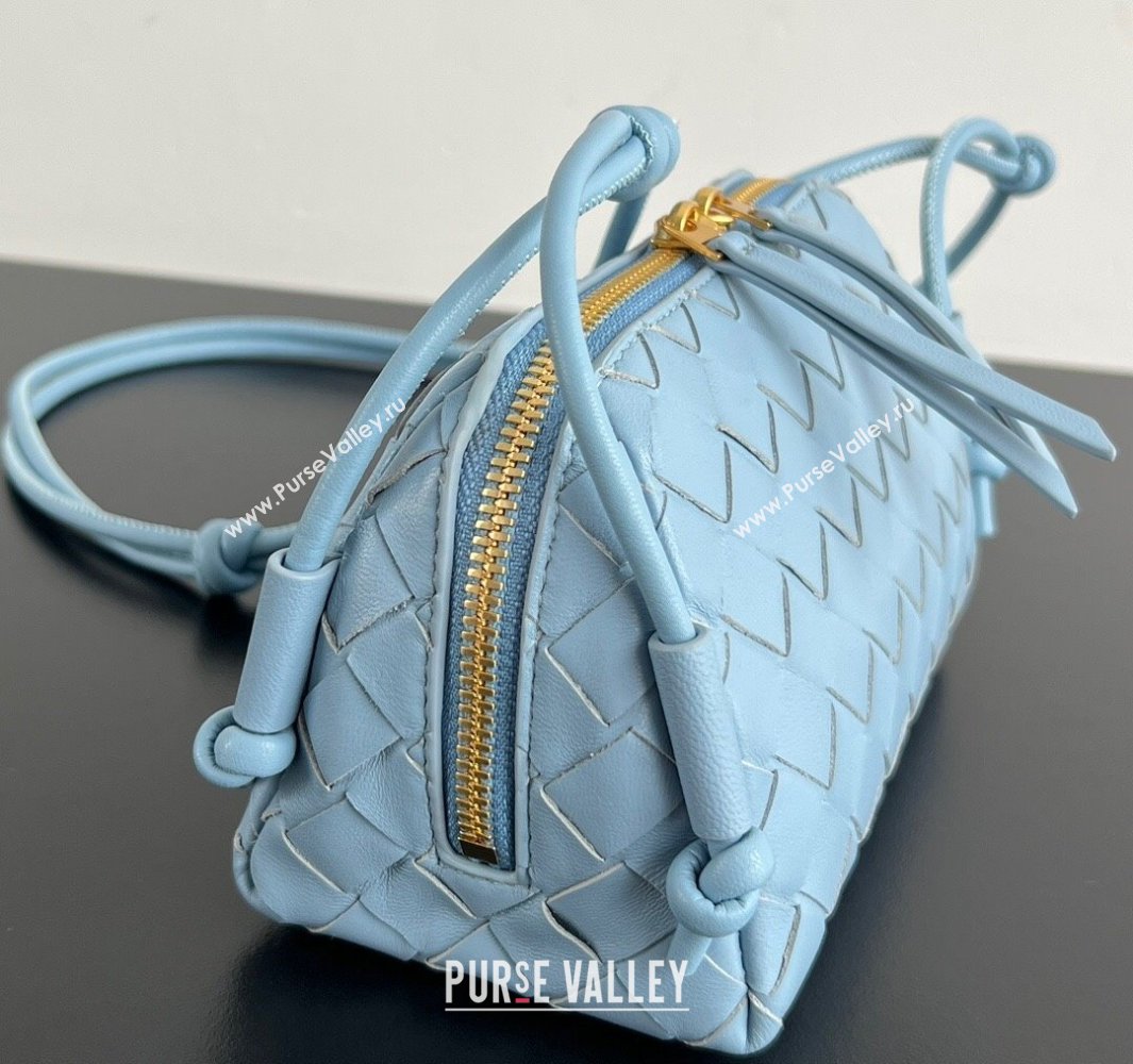 Bottega Veneta Intrecciato Leather Concert Pouch Mini bag Ice Blue 2025 794258 (WT-250519070)