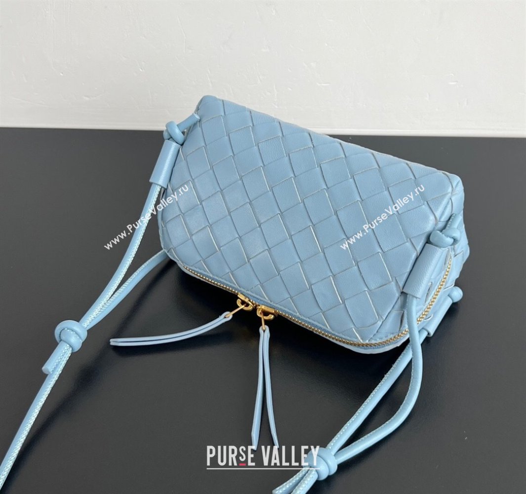 Bottega Veneta Intrecciato Leather Concert Pouch Mini bag Ice Blue 2025 794258 (WT-250519070)