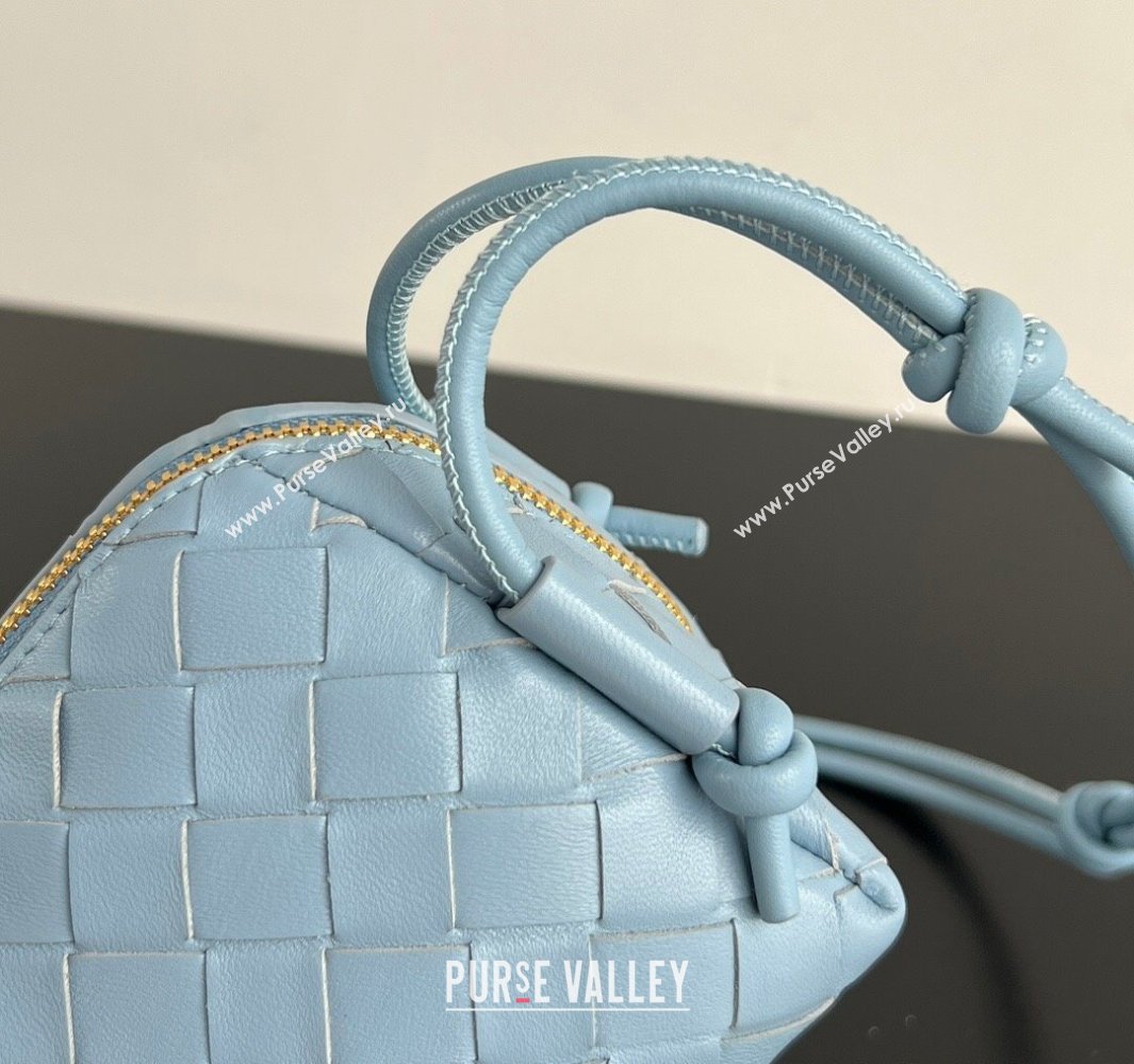Bottega Veneta Intrecciato Leather Concert Pouch Mini bag Ice Blue 2025 794258 (WT-250519070)