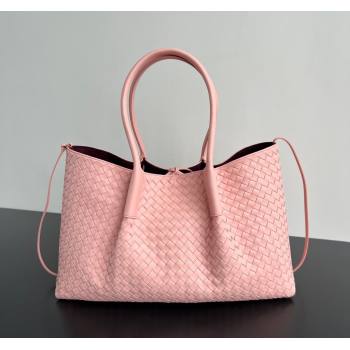 Bottega Veneta Medium Pinacoteca Tote Bag in Intrecciato Leather Rose Pink 2025 817166 (WT-250519071)