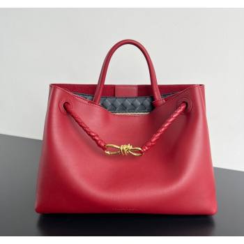 Bottega Veneta Medium Andiamo Top Handle Bag in Calfskin Leather Red 2025 810214 (WT-250519076)